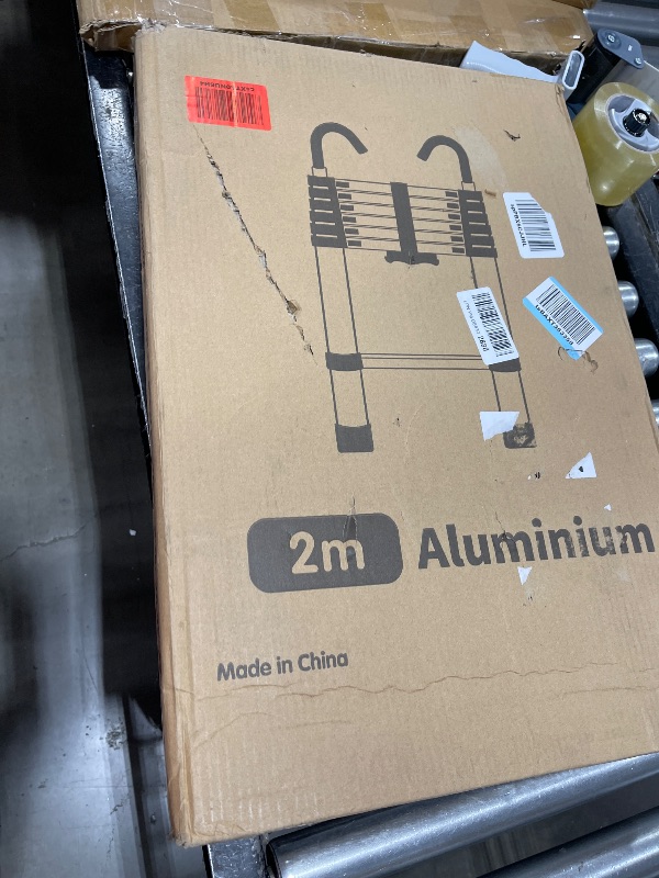 Photo 1 of Telescopic Ladder, 6.5FT RIKADE Aluminum Telescoping Ladder with Non-Slip Feet and Stable Hook, Portable Extension Ladder for Household and Outdoor Working, 330lb Capacity