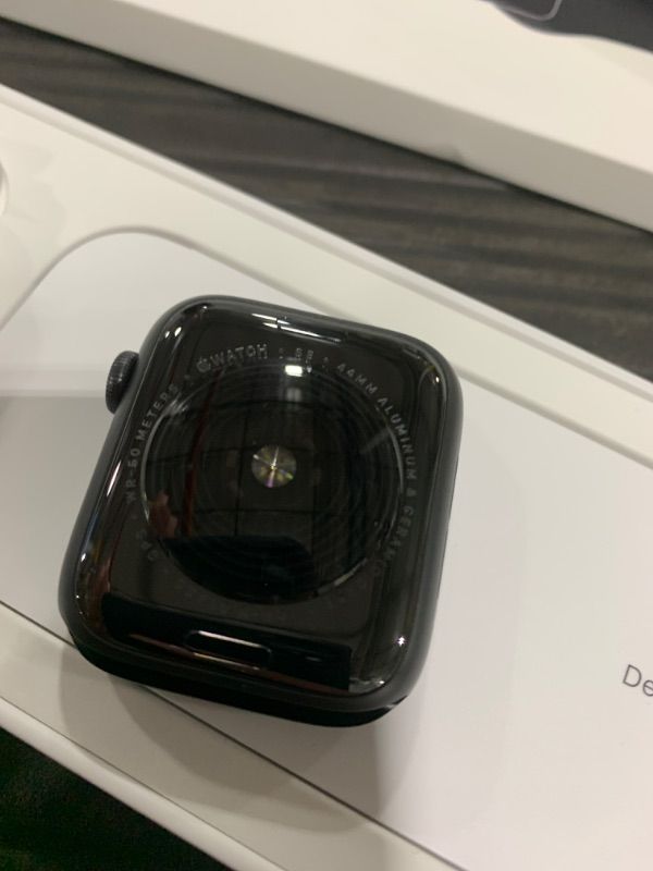 Photo 1 of Apple Watch SE GPS, 44mm Space Gray Aluminum Case w Black Sport Band