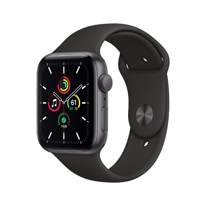 Photo 1 of Apple Watch SE GPS, 44mm Space Gray Aluminum Case w Black Sport Band