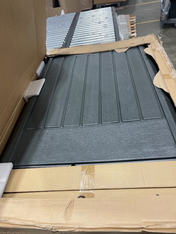 Photo 1 of YITAHOME Extra Large Outdoor Horizontal Storage Shed, 4.5x4ft Resin Tool Sheds w/o Shelf, Easy to Assemble Waterproof Storage for Trash Cans, Garden Tools, Lawn Mower, Lockable, Dark Gray STOCK PHOTO FOR REFERENCE ONLY box 1 of 2