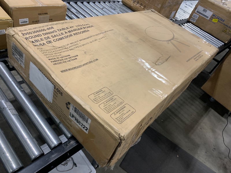 Photo 1 of Plank+Beam Verso Round Dining Table, 47 Inch Solid Wood Kitchen & Dining Room Table, Minimalist Table for Dining Room, Kitchen Dinner Table, Walnut