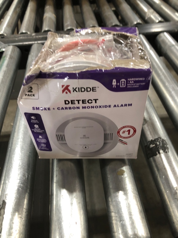 Photo 2 of Kidde Hardwired Smoke & Carbon Monoxide Detector, AA Battery Backup, Voice Alerts, Interconnectable, LED Warning Light Indicators, 2 Pack