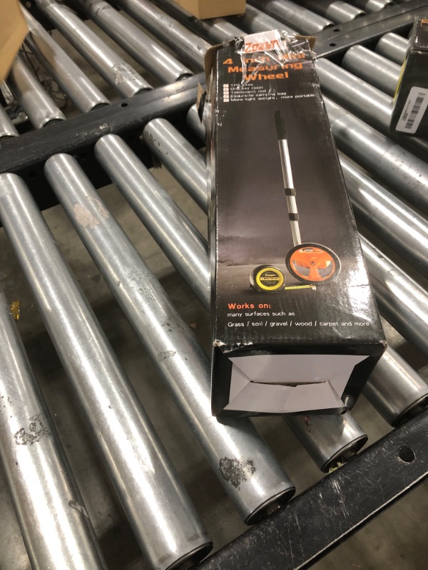 View 2 of Zozen Measuring Wheel with 20pc Marking Flags, Scalable to Length 40in, 4-inch Measure Wheel, Distance Measuring in Feet and Inches, One Key to Reset, Rolling Up To 10,000Ft, Includes Tape Measure.