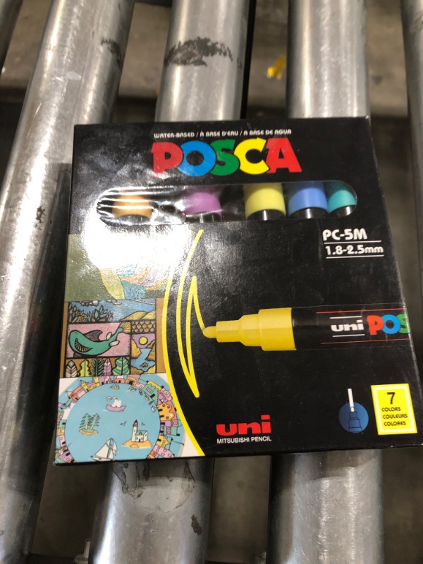 Photo 1 of 7 Pastel Posca Paint Markers, 5M Medium Posca Markers with Reversible Tips, Acrylic Paint Pens | Posca Pens for Art Supplies, Fabric Paint, Fabric Markers, Paint Pen, Art Markers