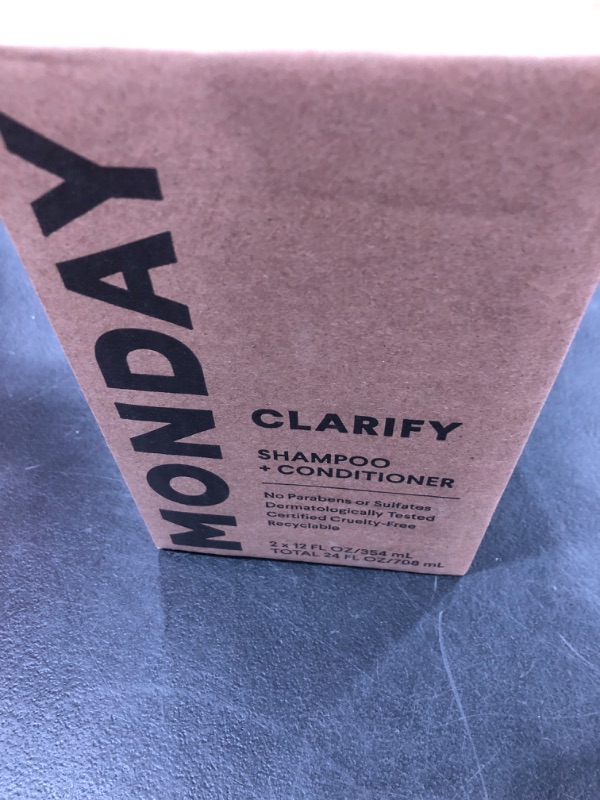 Photo 1 of MONDAY HAIRCARE Clarify Shampoo and Conditioner Set 12oz for Oily Hair, Made with Grapefruit Extract, Coconut Oil, Shea Butter, Vitamin E and Provitamin B5