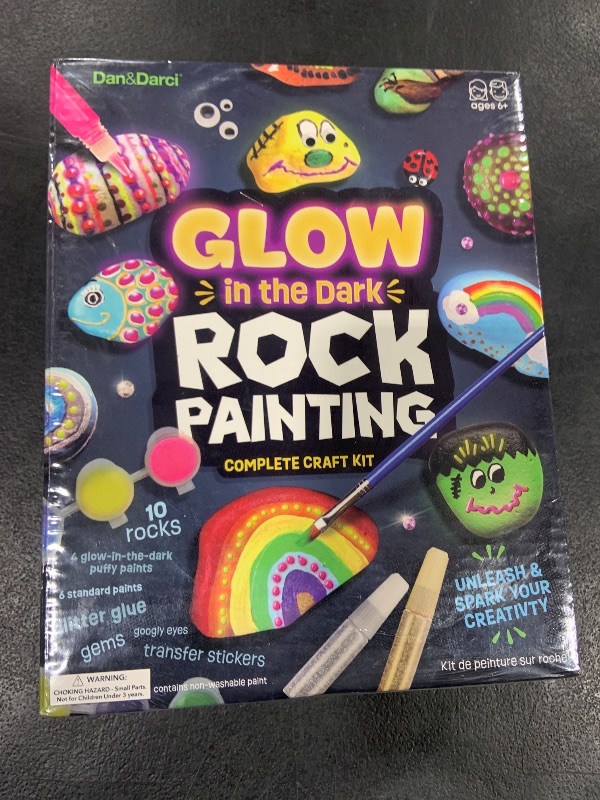 Photo 1 of Dan&Darci Kids Rock Painting Kit - Glow in The Dark - Arts & Crafts Easter Gifts for Boys and Girls Ages 6-12 - Craft Activities Kits - Creative Art Toys for 6, 7, 8, 9, 10, 11 & 12 Year Old Kid