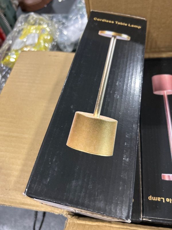 Photo 1 of Dcifekd Portable Modern Aluminium Led Dimmable Restaurant Table Lamp,Desk Light,with USB Rechargeable Battery,for Hotel,Bar,Dinning Room (Gold)