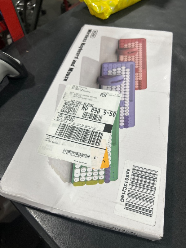 Photo 1 of Wireless Keyboard and Mouse Combo, Retro Round Keycap Typewriter Keyboard with Phone/Tablet Holder, Cute Colorful Keyboard for Computer/Laptop/Windows/Mac by SABLUTE, Purple