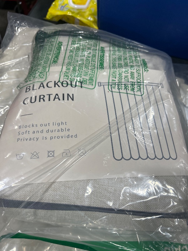 Photo 1 of 100% Blackout Shield Linen Blackout Curtains for Bedroom 96 Inches Long, Back Tab/Rod Pocket Living Room Drapes, Thermal Insulated Blackout Curtains 2 Panels Set, 50" W x 96" L,Cream
