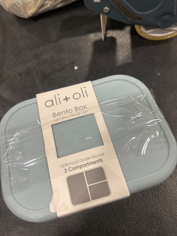 Photo 1 of Ali+Oli Silicone Bento Box (Blue) Lunch Box for Kids, Toddlers, Preschoolers & Adults | BPA-Free and Spill-Proof | Ideal for School, and On-the-Go Meals| Perfect for Lunch, Snacks, and Meals