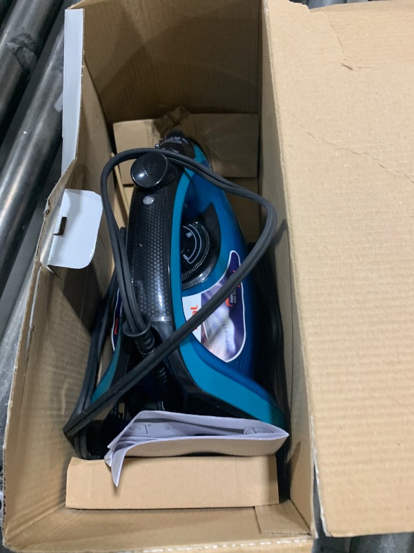 Photo 1 of T-Fal, Iron, Ultraglide Steam Iron for Clothes, Durilium Soleplate, Precision Tip, Anti-Drip, Auto-Off, 1800 Watts, Ironing, Teal Clothes Iron, FV5841U0