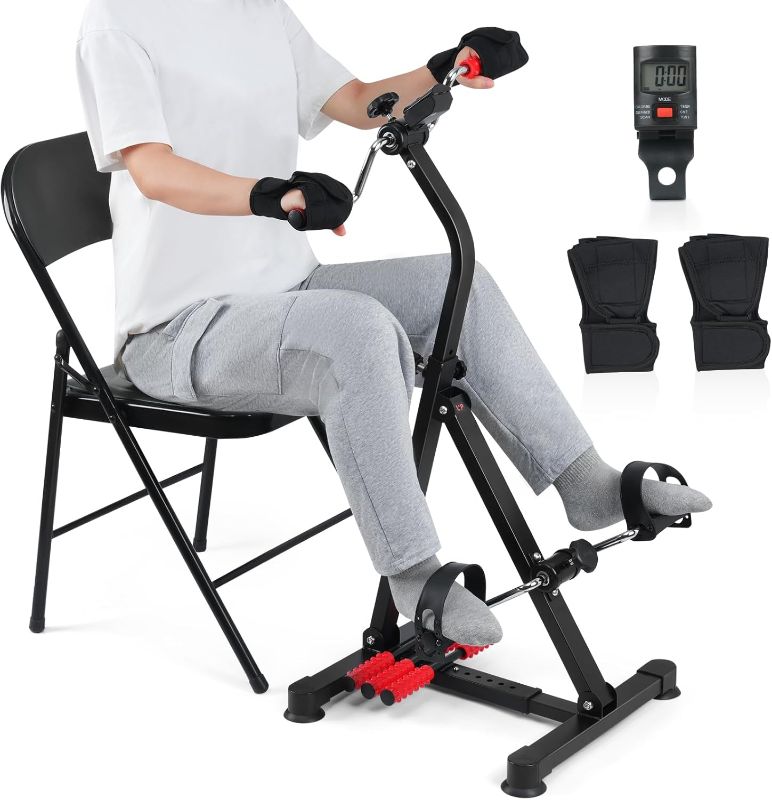 Photo 1 of Adjustable Pedal Exerciser Bike for Seniors - Hand Arm Leg and Knee Therapy, Stroke Recovery, Portable Fitness Equipment for Total Body Workout - Great Gift for Elderly Rehab