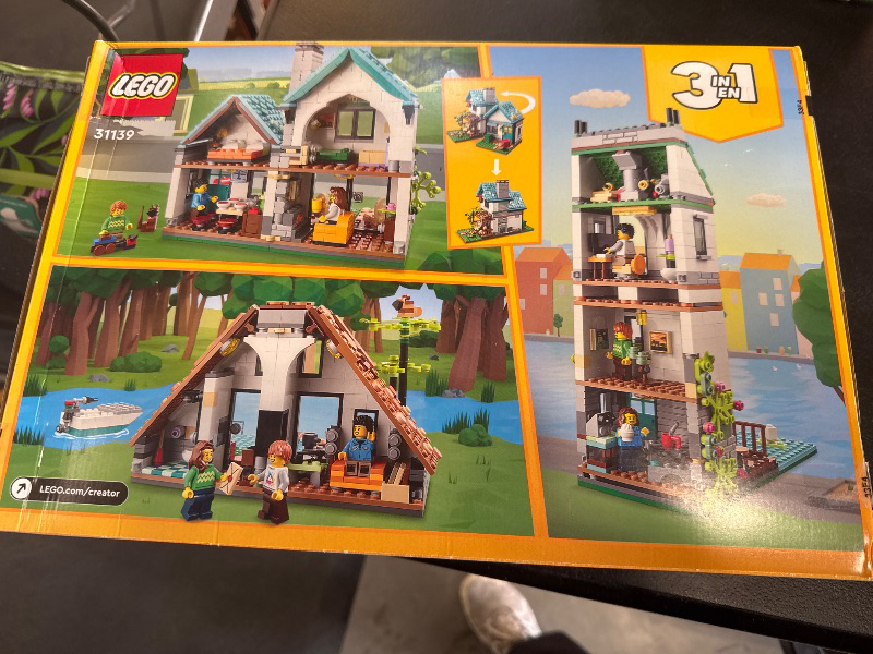 Photo 1 of LEGO Creator 3 in 1 Cozy House Building Kit, Rebuild into 3 Different Houses, Includes Family Minifigures and Accessories, DIY Building Toy Ideas for Outdoor Play for Kids, Boys and Girls, 31139
