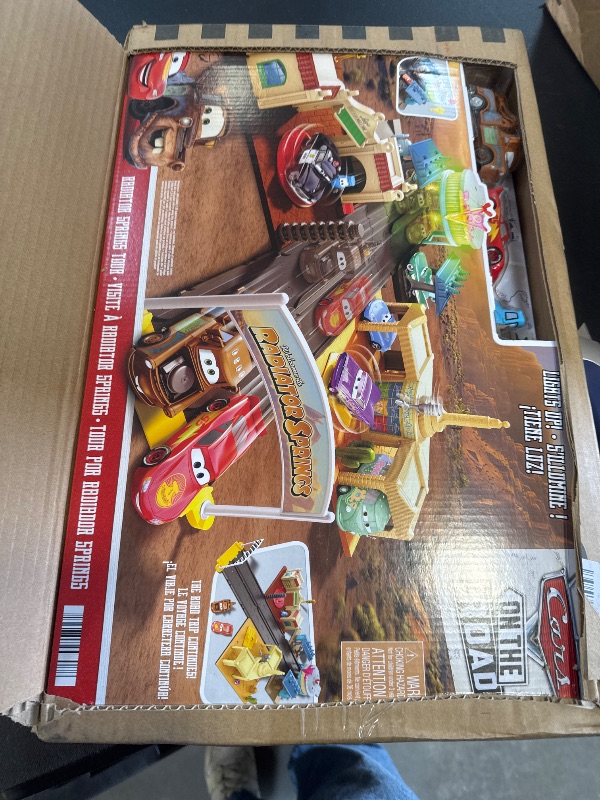 Photo 2 of Mattel Disney and Pixar Cars On The Road Playset with 2 Toy Vehicles & Light-Up Countdown, Includes Lightning McQueen & Mater Truck
