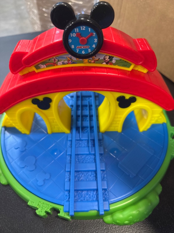 Photo 1 of Disney Junior Mickey Mouse Around Town Track Set, 35-piece Remote Control Toy Train, Officially Licensed Kids Toys for Ages 3 Up, Amazon Exclusive
