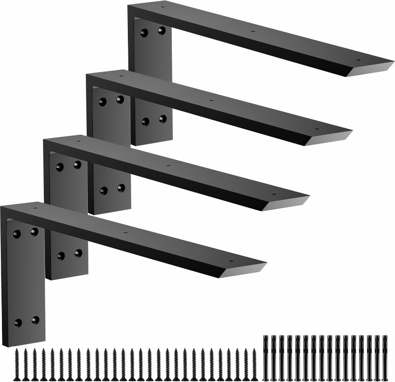 Photo 1 of Premium Heavy Duty Countertop Brackets 4 Pack Granite Countertop Support ,Shelf L Bracket Metal Corbels Suitable for Quartz,Wood,Concrete and Laminate Countertops
