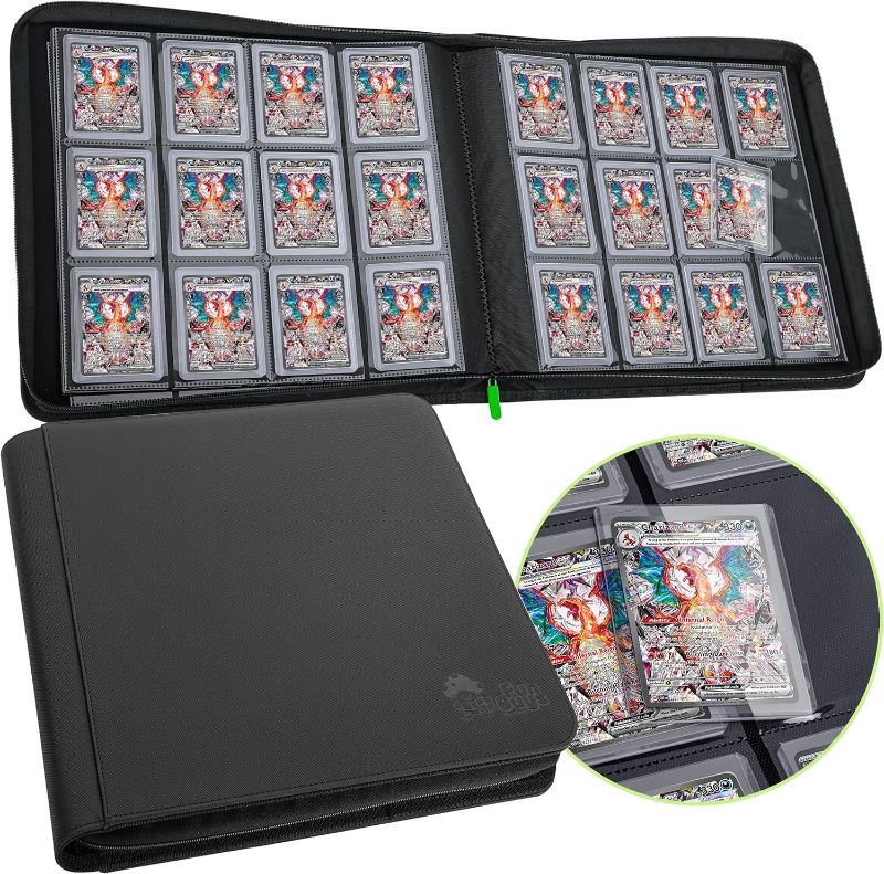 Photo 1 of Toploader Binder, Trading Card Binder Storage, 384 12 Pocket Top Loader Binder, Pokemon Binder, Card Collection Binder, Yugioh Cards Binder, MTG Card Binder, TCG Binder, Card Folders for Trading Cards
