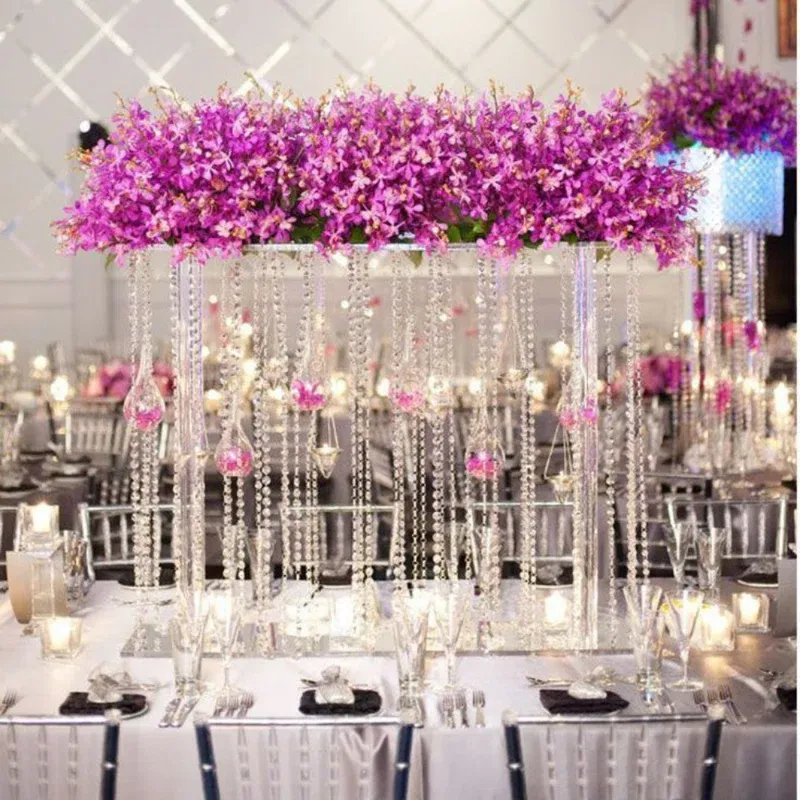 Photo 1 of Acrylic Flower Centerpiece Vase Flowers Stands Weddings Decoration Set of 10