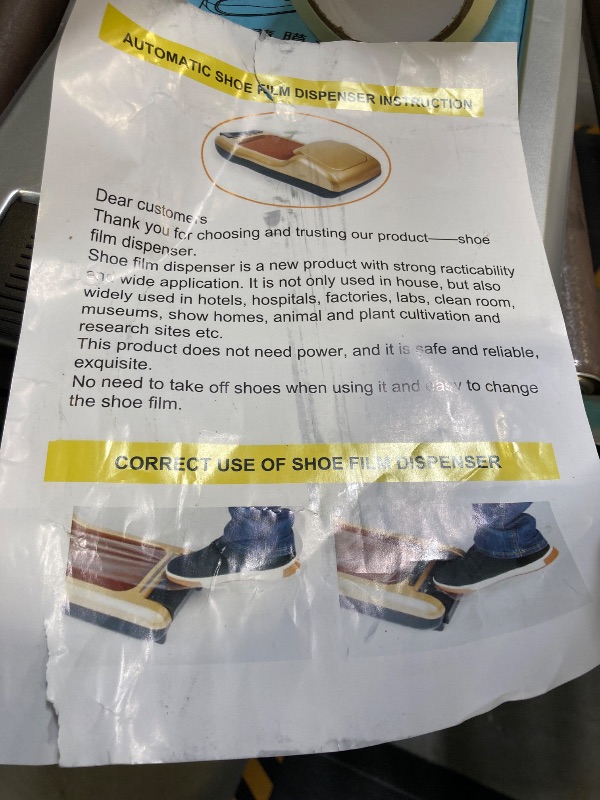 Photo 1 of Automatic Shoe Cover Dispenser Shoe Film Machine Automatic Shoe Cover Dispenser Shoe Mould Machine with 3 Roll Shoe Film Shoe Cover Indoors Disposable Shoe Cover Protect Floor for Home, Store and Offi