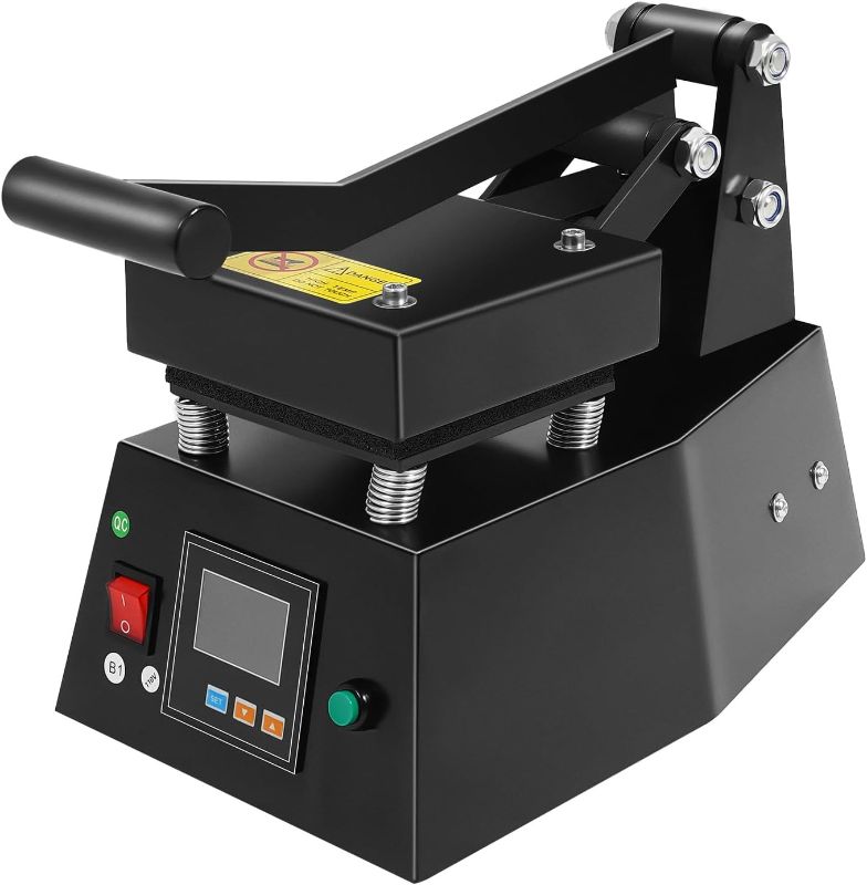 Photo 1 of 110V 4.7''x4.7'' Heat Press Machine, 450W Digital Heat Press Single Heater, 250°C Small Digital Label Heat Press Garment Logo Printing, Clothing Logo Printing, for Transfer Stickers Labels