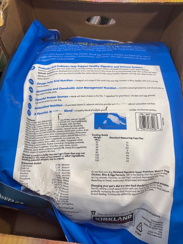 Photo 2 of Kirkland Signature Mature Formula Chicken Rice and Egg Dog Food 40 Lb.
