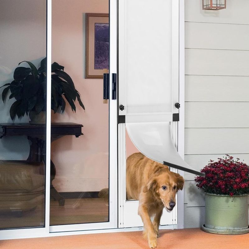 Photo 1 of Dog Door for Sliding Door - Large Dog Door for Sliding Glass Door - Patio Sliding Door Dog Door Insert - Easy Installation, Security Lock, Weather Proof Panel
