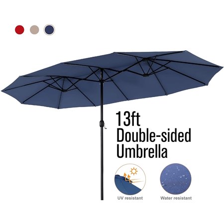 Photo 1 of MF Studio 13 Blue Rectangle Market Patio Umbrella
