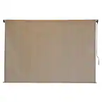 Photo 1 of Seaside Brown Cordless Outdoor Patio Roller Shade 48"