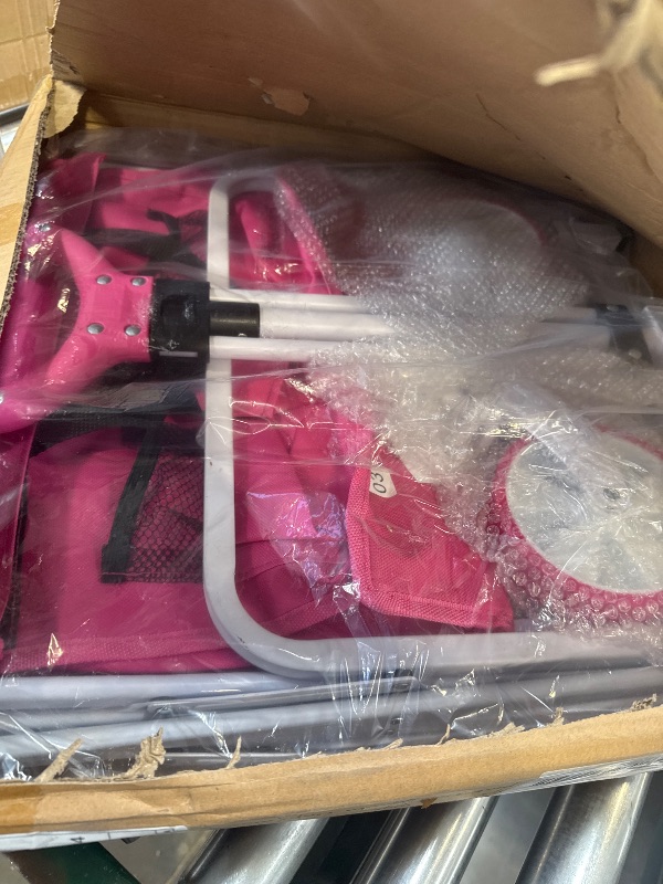 Photo 1 of Pink Collapsible Wagon, BALLMENT Wagons Carts Foldable, Heavy Duty Folding Wagon, All-Terrain Utility Grocery Wagon for Shipping Outdoor Beach Gardening Shopping Fishing Camping - Pink