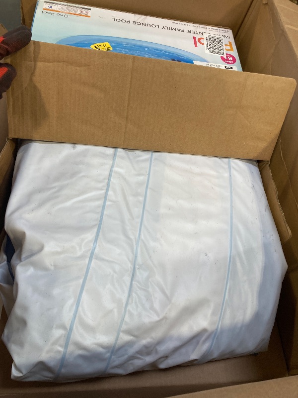 Photo 1 of Intex Swim Center Inflatable Family Lounge Pool: Built-in Bench – Cup Holder – 156 Gallon Capacity – 90" x 86" x 31" – Blue