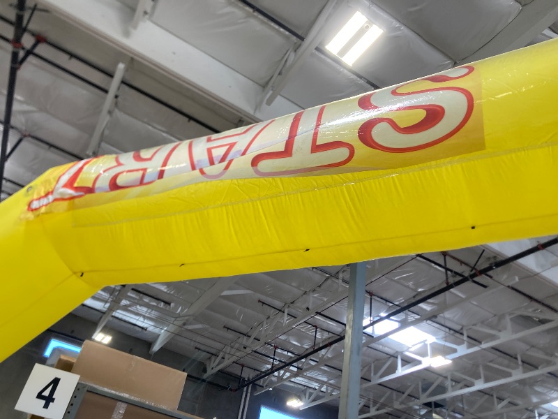 Photo 1 of Sewinfla 20Ft Inflatable Arch Inflatable Start Finish Line Arch with Blower,Outdoor Inflatable Archway for Party,5K Race,Advertising Commerce,School Sport Yellow