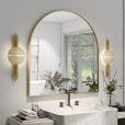 Photo 1 of Arched Mirror, Wall Mounted Gold Frame Vanity Bathroom Bedroom Hallway 32"x34" 