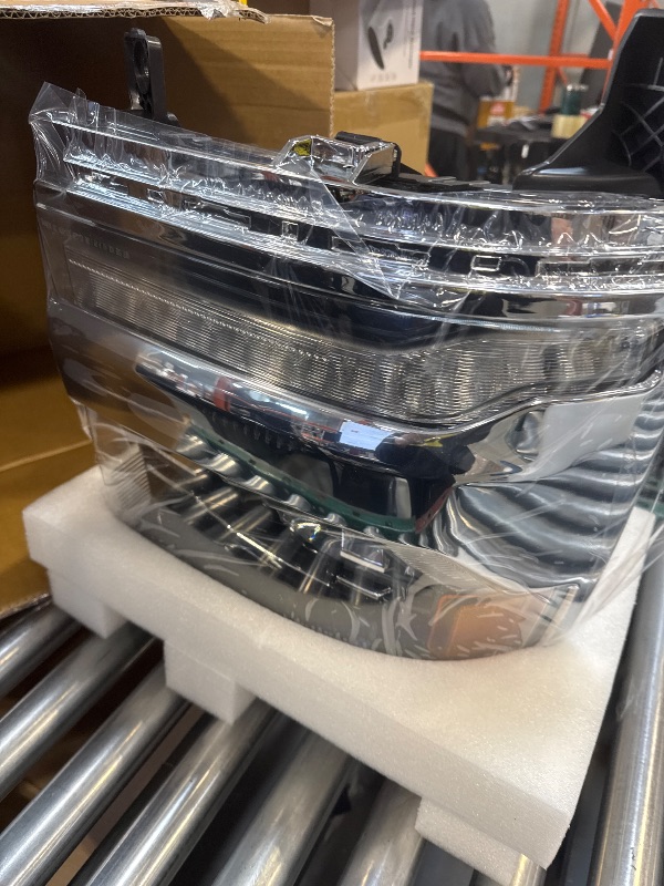 Photo 1 of RH Chrome Full LED DRL Projector Headlight Fit for 2016 2017 2018 Chevy Silverado 1500 2019 Silverado 1500 LD Headlamp Assembly Right Passenger Side GM2503452 84292721
