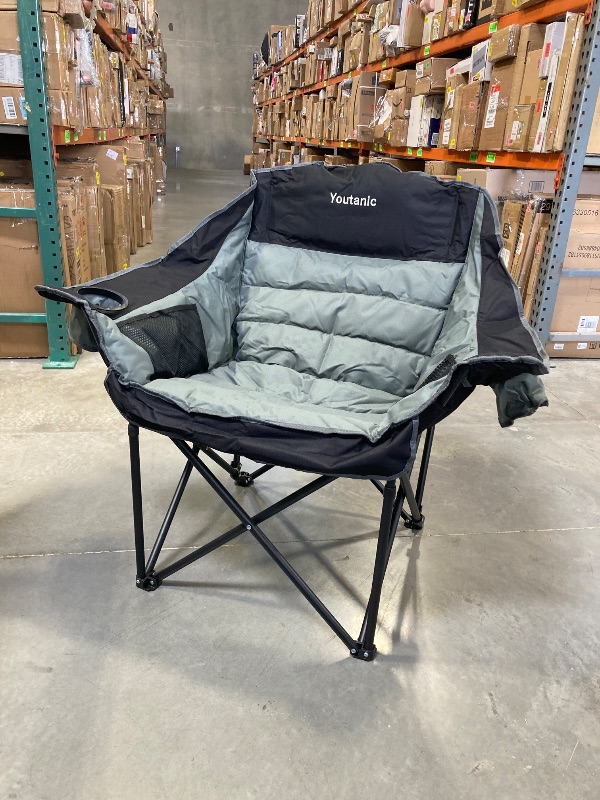 Photo 1 of Oversized Camping Chair, Portable Folding Camping Chairs with Side Pocket, Cup Holder and Carry Bag, Heavy Duty Outdoor Camping Chairs for Adults, Fishing, Sports, Trip, up to 400lbs