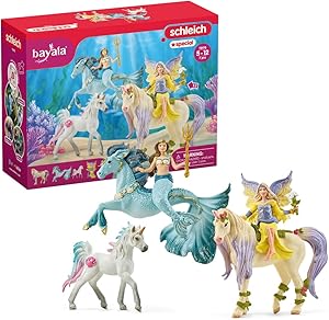 Photo 1 of Schleich bayala 5-Piece Starter Set - Fairy Feya, Mermaid Eyela, with Unicorn, Pegasus, and Seahorse Playset - Magical and Colorful Toy Set, Enchanting Gift for Boys and Girls, Kids Age 5+
