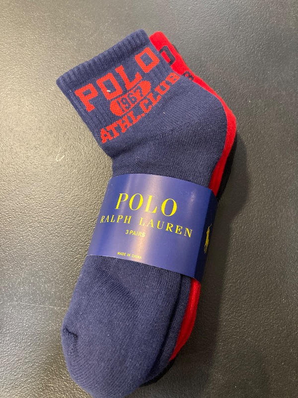 Photo 1 of Polo Ralph Lauren Classic Sport Quarter Cut Socks 3 PAIRS --- SOCKS SIZE 10-13 