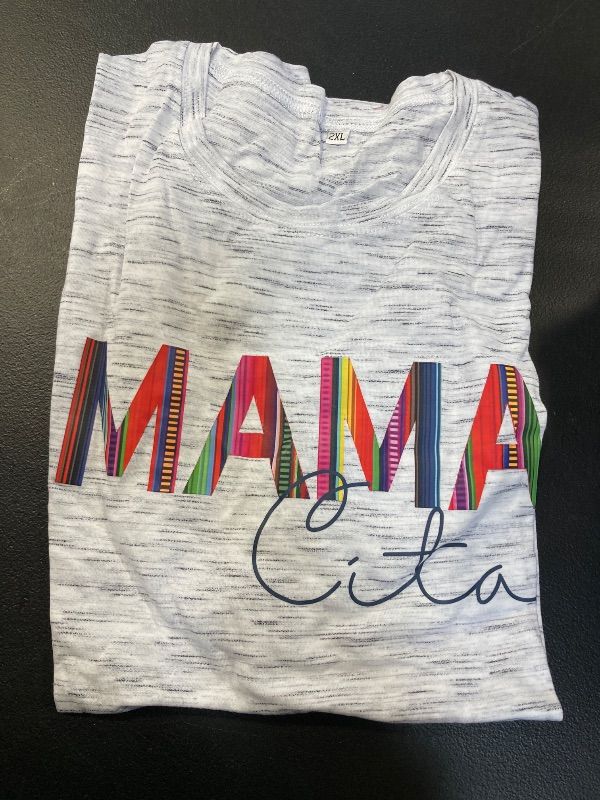 Photo 1 of TWZH Women Rainbow Color Mama Cita Letter Print Tshirt Short Sleeve Basic Tops --  size m
