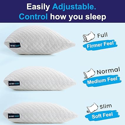 Photo 1 of 
Sidney Sleep Pillow for Side and Back Sleepers - Comfort for Neck and Shoulder Pain - Adjustable and Customizable Shredded Memory Foam Filling - Queen Size