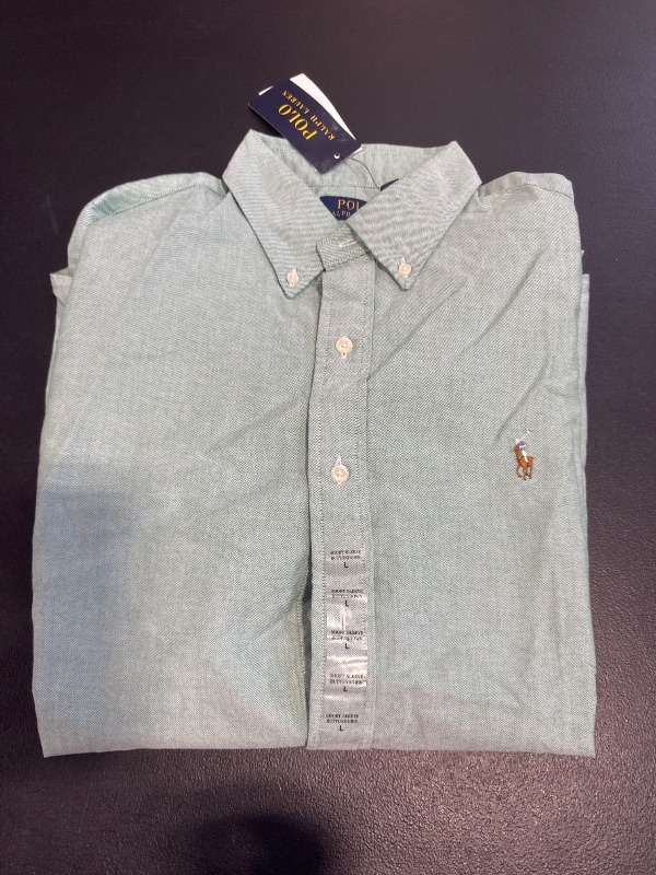 Photo 1 of Polo Ralph Lauren Men's Classic-Fit Short-Sleeve Oxford Shirt Large 