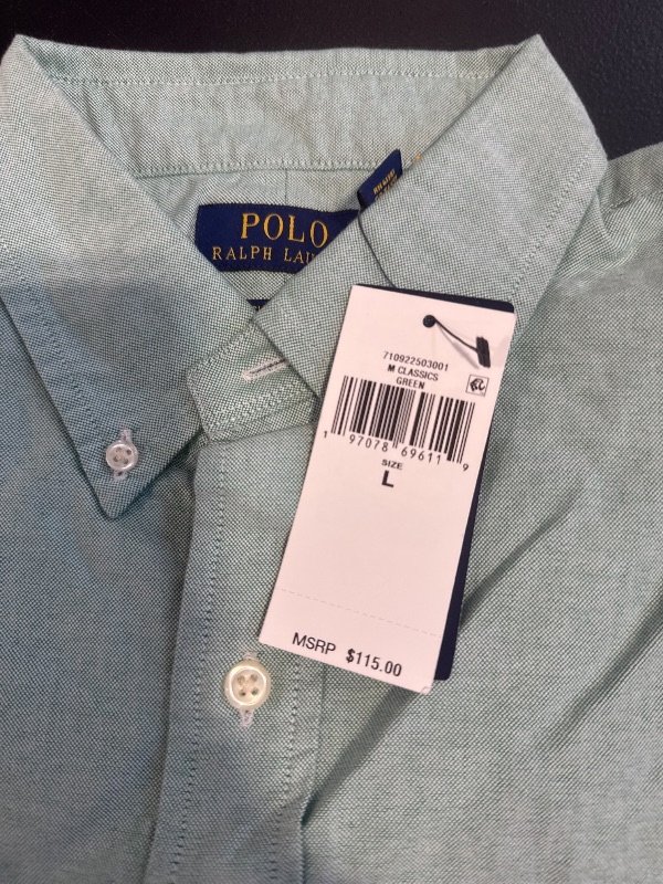 Photo 1 of Polo Ralph Lauren Men's Classic-Fit Short-Sleeve Oxford Shirt Large 