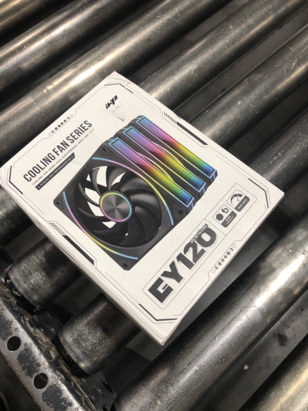 Photo 1 of iHTP UNI Fan 120mm ARGB PWM EY120 Reverse Case Fan, Daisy-Chain Connection 3-Pack