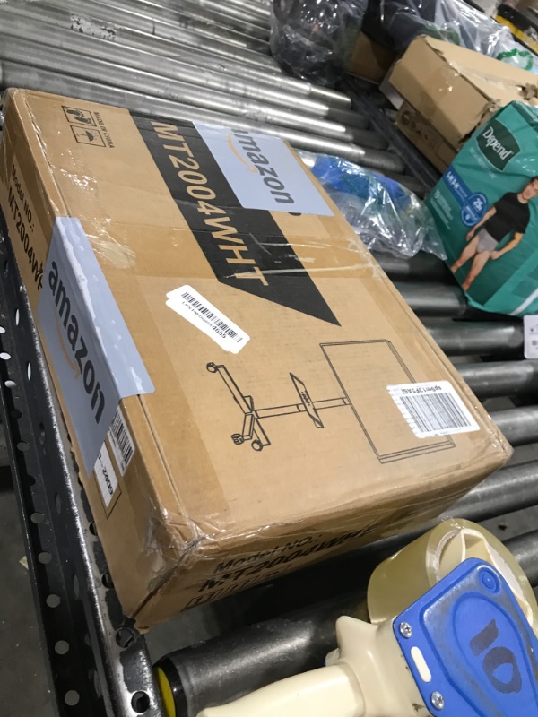 Photo 1 of Mobile TV Cart for 23-60 Inch LCD LED Flat Panel Curved Screen TVs up to 88 lbs, Height Adjustable Shelf Rolling Floor Stand with Wheels, Movable Portable TV Stand, Max VESA 400x400mm, White