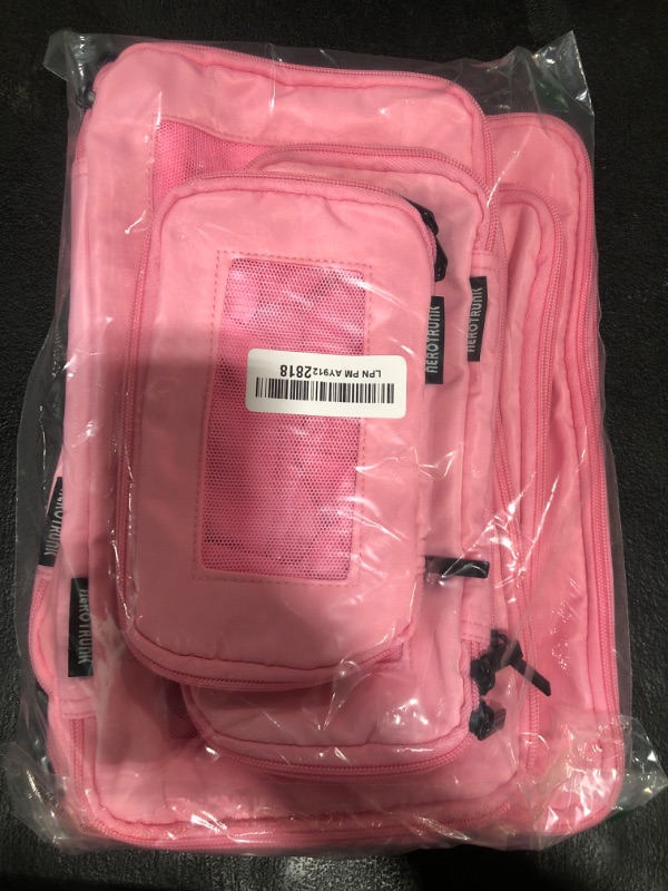 Photo 1 of Aerotrunk Compression Packing Cubes for Travel - Luggage Organizer Bags - Double Zipper Packing Cubes for Suitcases (6-Pack, Pink)