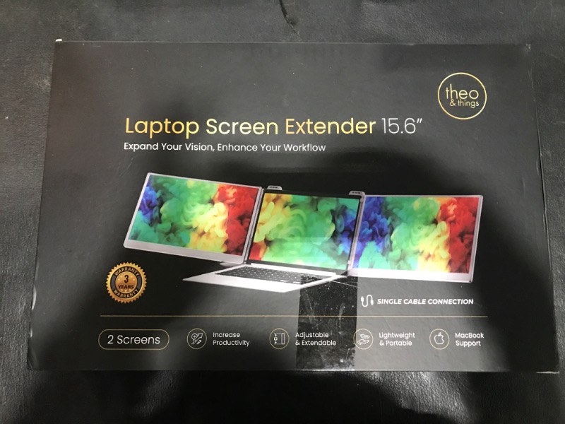 Photo 2 of theo&things Laptop Screen Extender, 15.6" FHD 1080P IPS, Triple Screen, Portable Monitor, Lightweight 3.5lbs, Plug and Play, Multi Monitor Extension for 13.3"-16.1" Laptop MacBook, Wins, Android