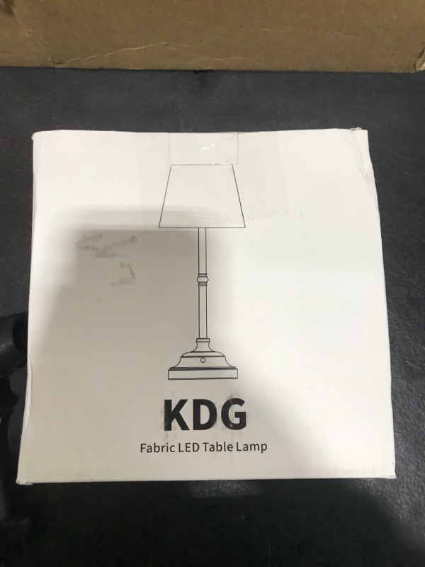 Photo 2 of KDG Portables Cordless Table Lamp, Fabric Shade Desk Lamp, 4000mAh Rechargeable Battery Powered Lighting, Dimmable Light for Dining Room, Bedroom, Bedside, Bar, Night Light, Camping, Balcony (Bronze)