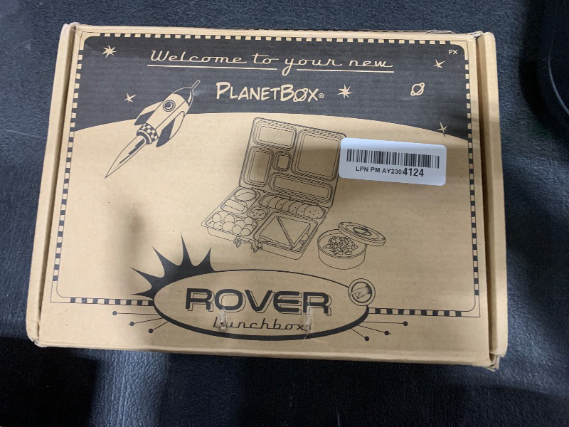 Photo 1 of PlanetBox Rover Stainless Steel Bento Lunch Box with 5 Compartments, Space Animals Carry Bag and Magnets