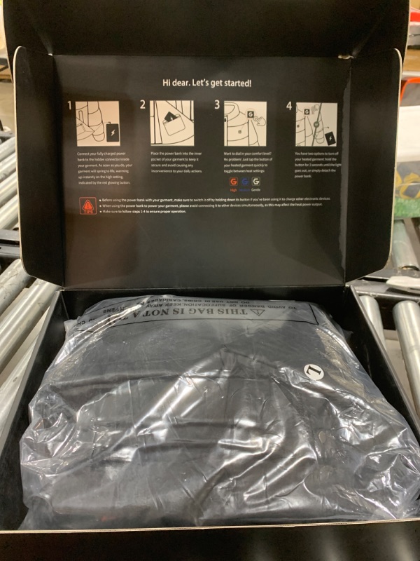 Photo 1 of joohoo Heated Jackets for Men, Mens Warming Heated Coat with Rechargeable Battery Pack Included, Men’s Electric Hunting Winter Jacket by Graphene Heating, Black, Waterproof, L