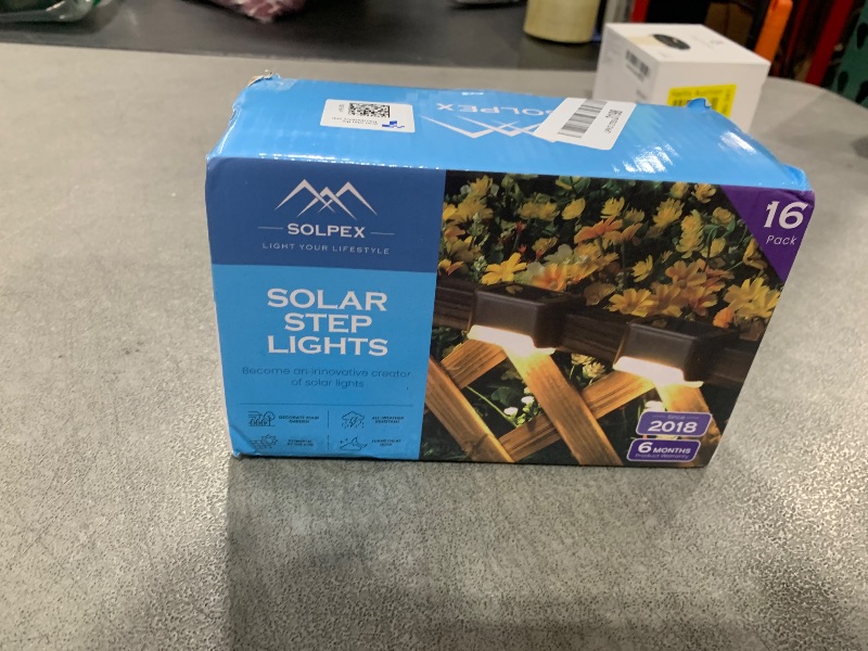 Photo 1 of SOLPEX Solar Deck Lights Outdoor 16 Pack, Solar Step Lights Waterproof Led Solar lights for Outdoor Stairs, Step , Fence, Yard, Patio, and Pathway(Warm White)