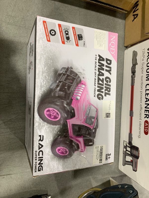 Photo 1 of NQD RC Cars with DIY Sticker, 1:16 Scale Pink Remote Control Car for Girls, 80 Min Play 2.4Ghz Jeep RC Trucks, Little Girl Toys Birthday Xmas for 3 Years Old and Up
