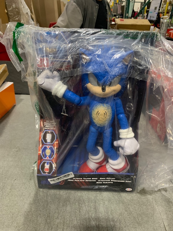 Photo 1 of Sonic The Hedgehog 3 Ultimate Talking Sonic 12-Inch Figure, Features 30+ Iconic and Humorous Phrases and Sounds from The Movies, Light-Up Eyes and Quills